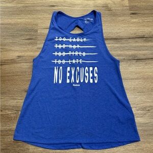 Reebok Women's Blue Tank Top - No Excuses